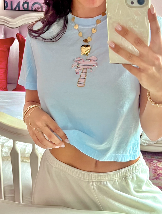 Pink Palm Baby Tee