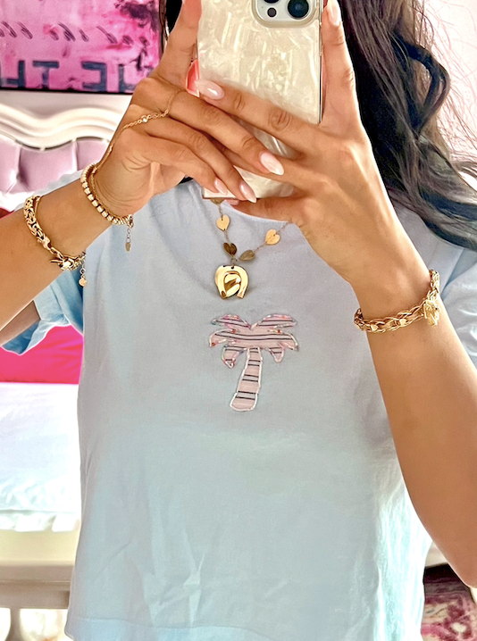 Pink Palm Baby Tee