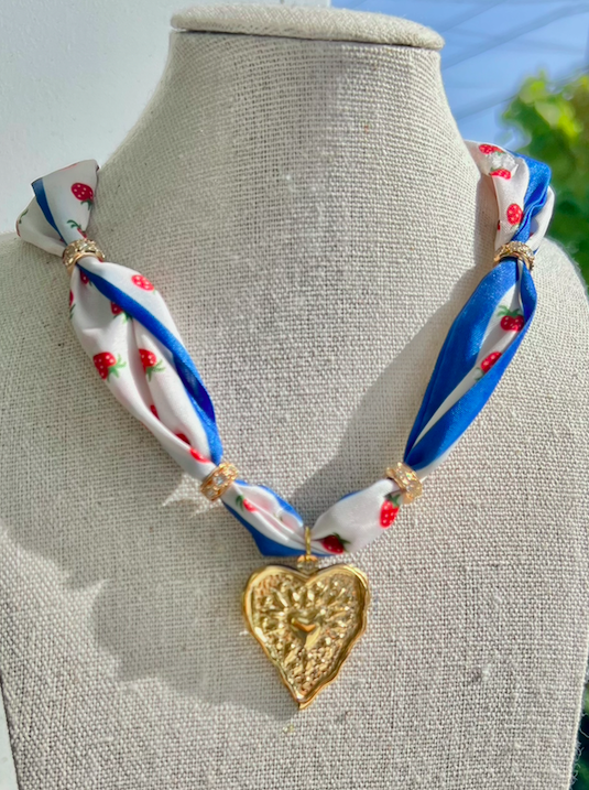 Strawberry Bandana Necklace