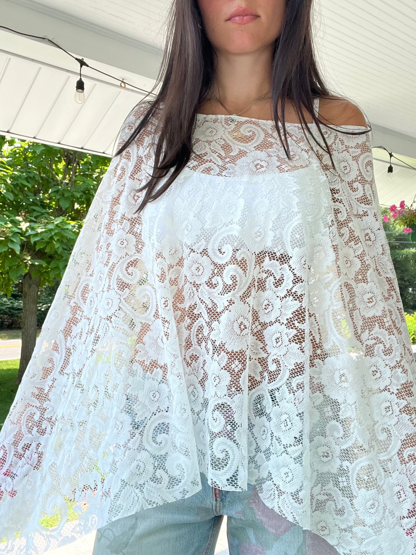 Long Lace Poncho