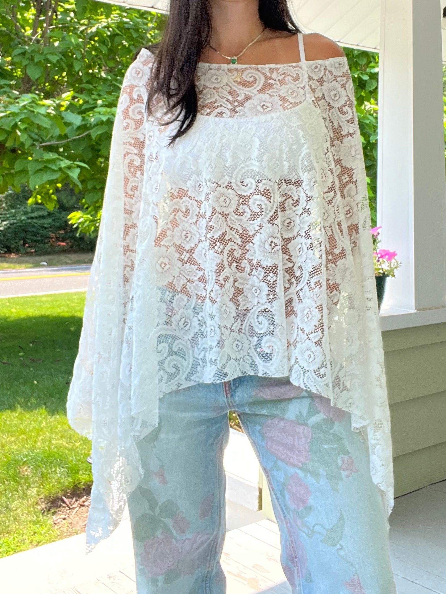 Long Lace Poncho