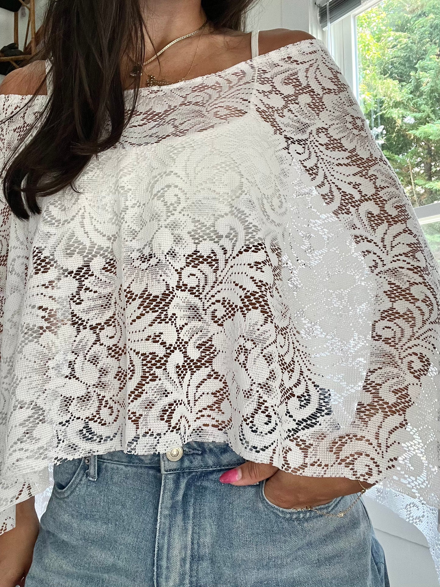 Short Lace Poncho