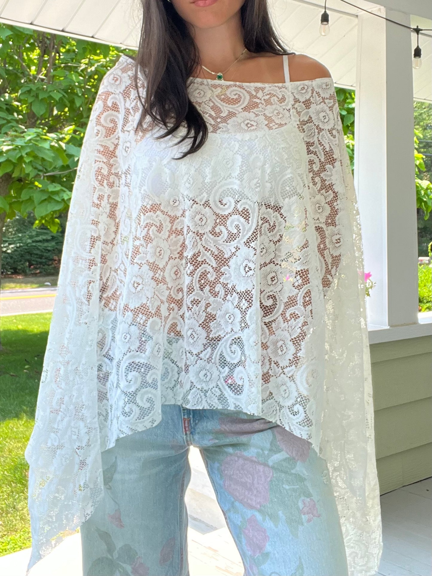 Long Lace Poncho
