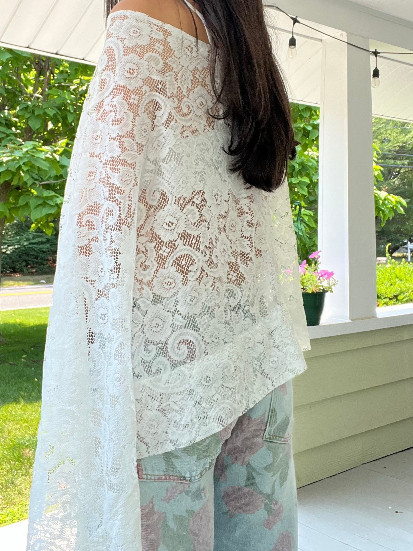 Long Lace Poncho