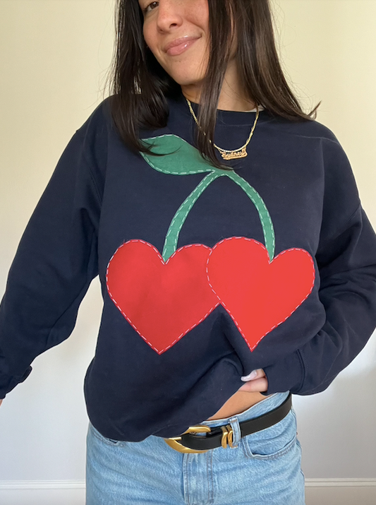 Cherry Hearts Crew Neck