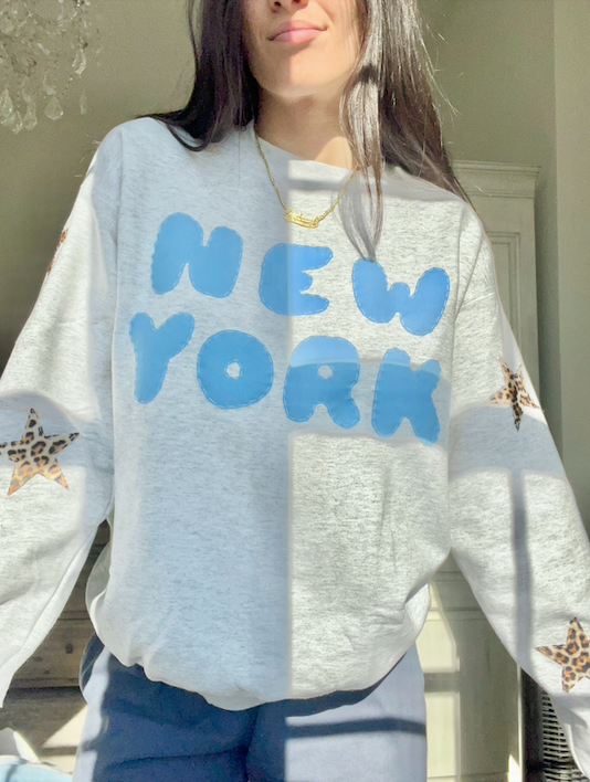 New York Cheetah Star Sleeve Crew