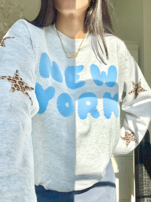 New York Cheetah Star Sleeve Crew