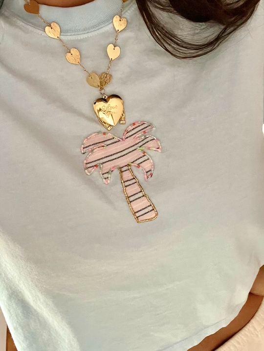 Pink Palm Baby Tee