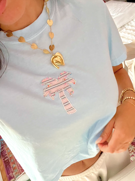 Pink Palm Baby Tee