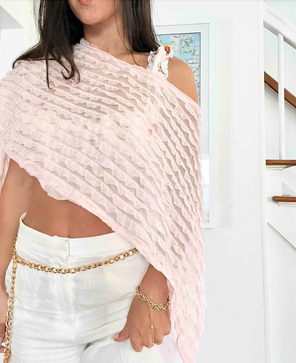 Pink Ruffle Poncho
