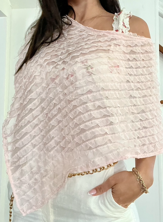Pink Ruffle Poncho