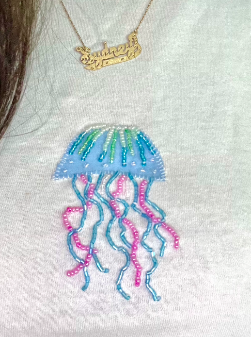 White Beaded Jellyfish Tee