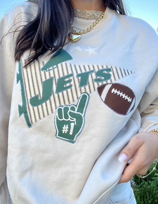 Jets Pennant Flag Crewneck