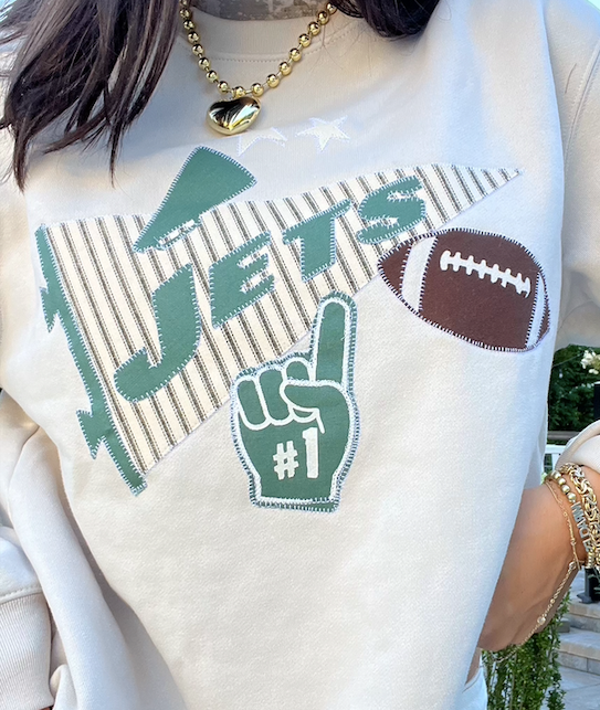 Jets Pennant Flag Crewneck
