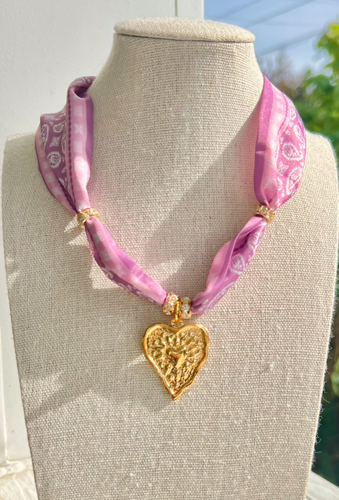 Pink Western Bandana Necklace