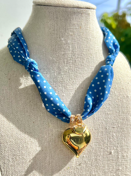 Twin Hearts Bandana Necklace