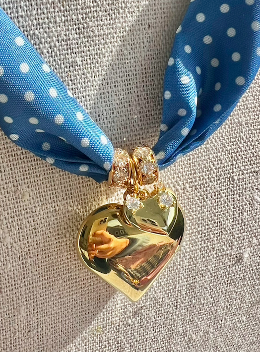 Twin Hearts Bandana Necklace