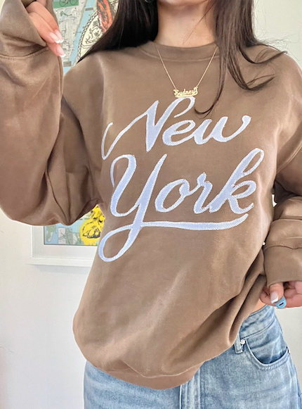 Brown New York Crew Neck