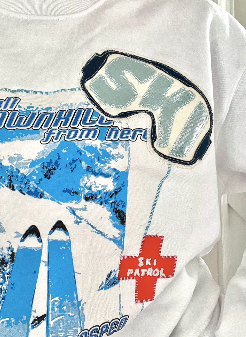 Aspen ski up-cycled crewneck