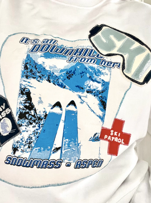 Aspen ski up-cycled crewneck